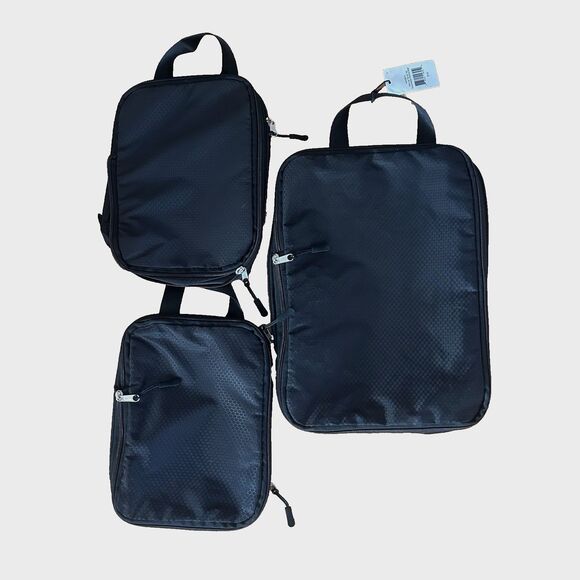 Verdict Packing Cubes Set 3 Travel Organizer Bags Who Let The Air Out Black NEW - Picture 3 of 10